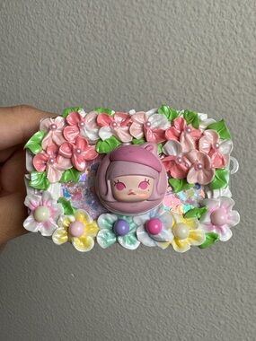 Handmade Molly-Style Phone Clip with Mirror & Charm Loops